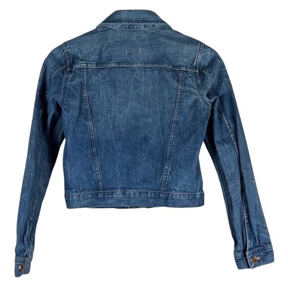 Madewell Cropped Denim Jacket Womens XS Medium Wash Rigid Minimalist Nashville - Picture 5 of 6